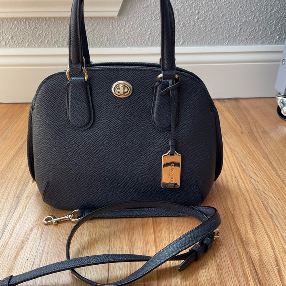EUC Coach "Prince Street" | Crossbody/Satchel Purse | Navy Crossgrain Leather - Picture 1 of 9